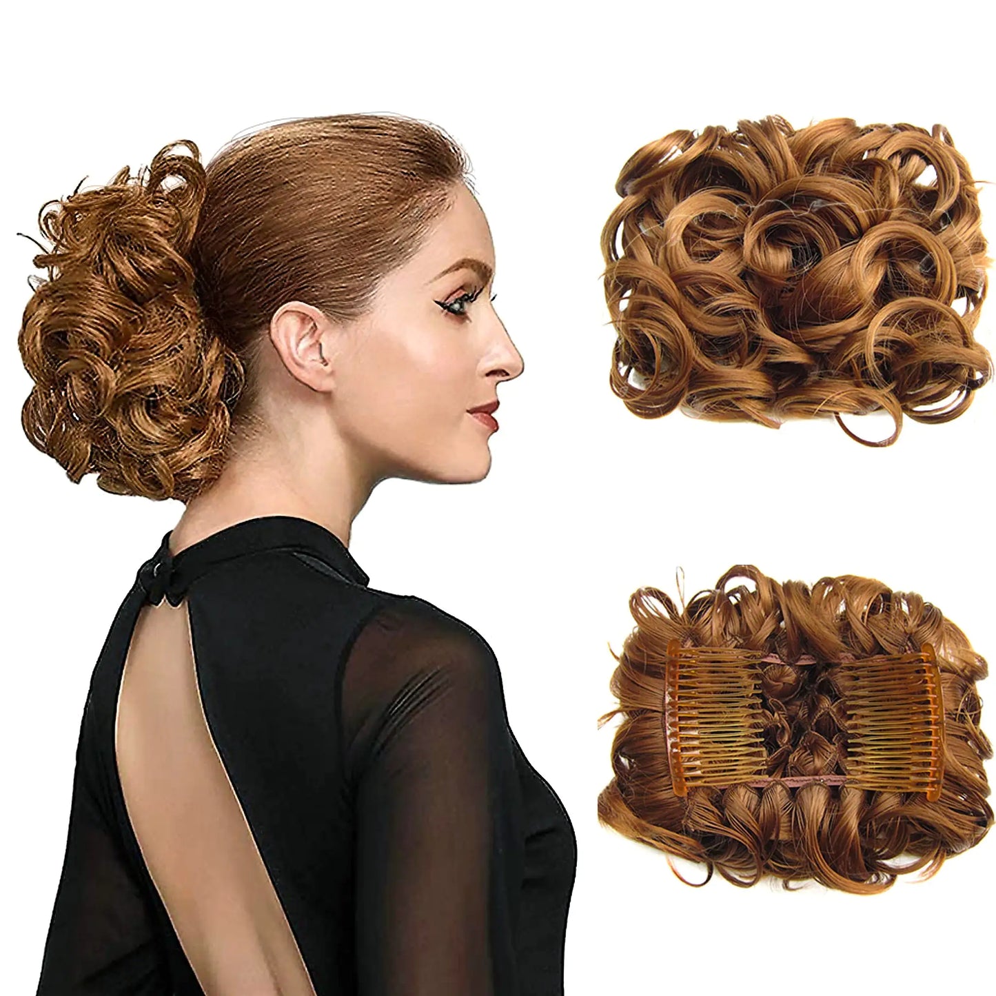 Universal Short Curls Extension Bun