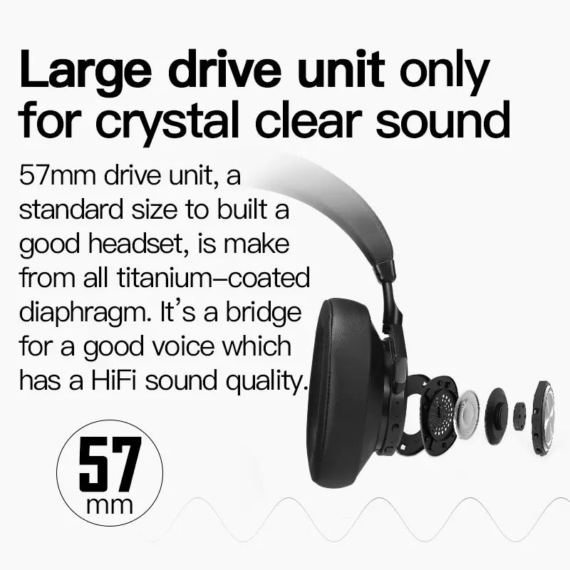 New T7 Bluetooth Headphones with Active Noise Cancelling