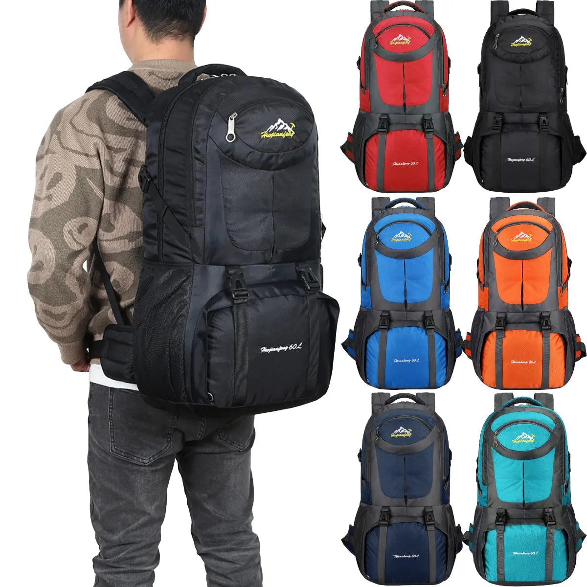 60l outdoor hiking backpack