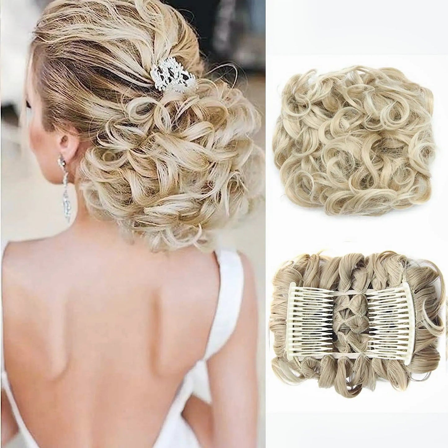 Universal Short Curls Extension Bun