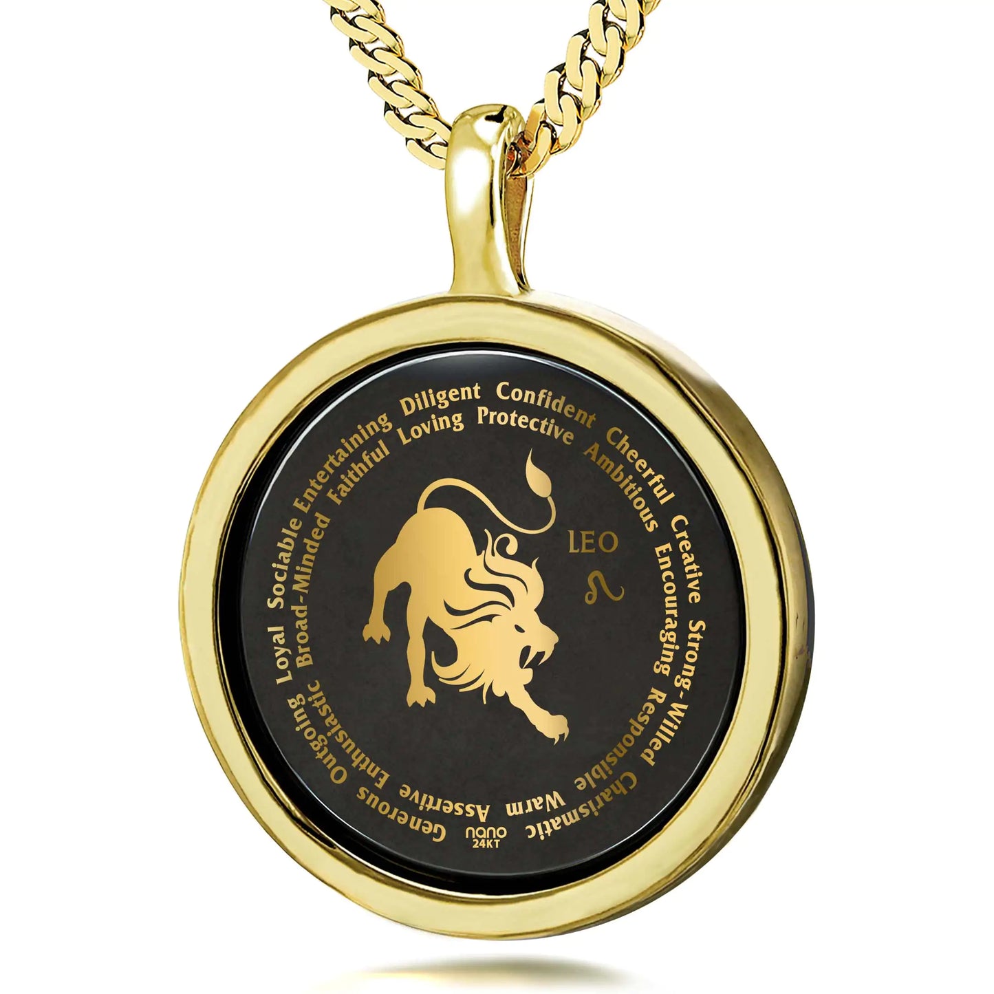 Universal Leo Necklaces for Lovers of the Zodiac 24k Gold Inscribed