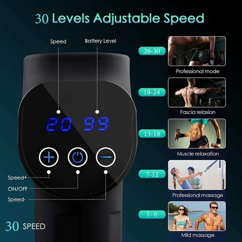 Universal LCD Display Massage Gun Deep Muscle Massager