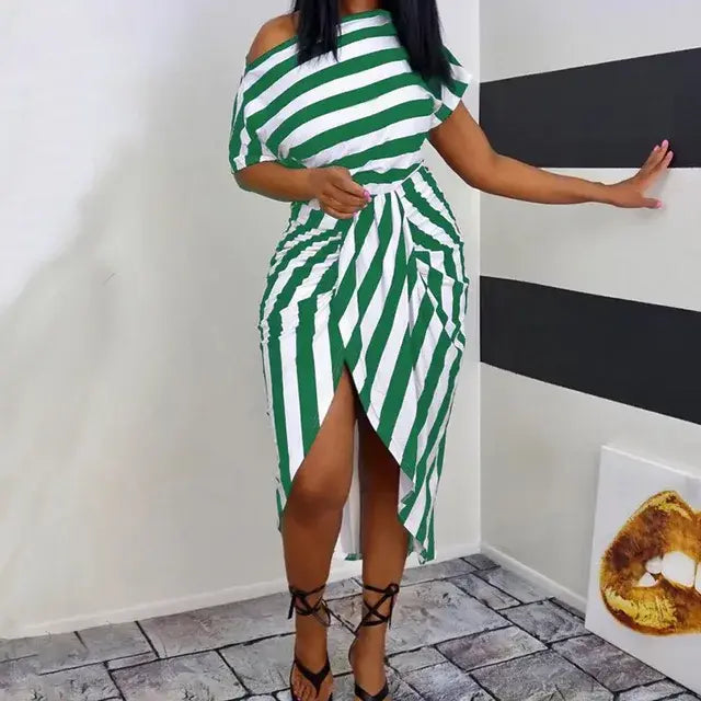 Universal Dress Women Summer Sexy Stripe