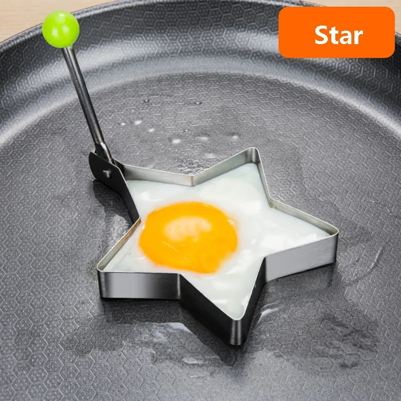 Universal Stainless Steel 5-Style Egg Shaper: Pancake, Omelette, and Mold Rings for Frying and Cooking