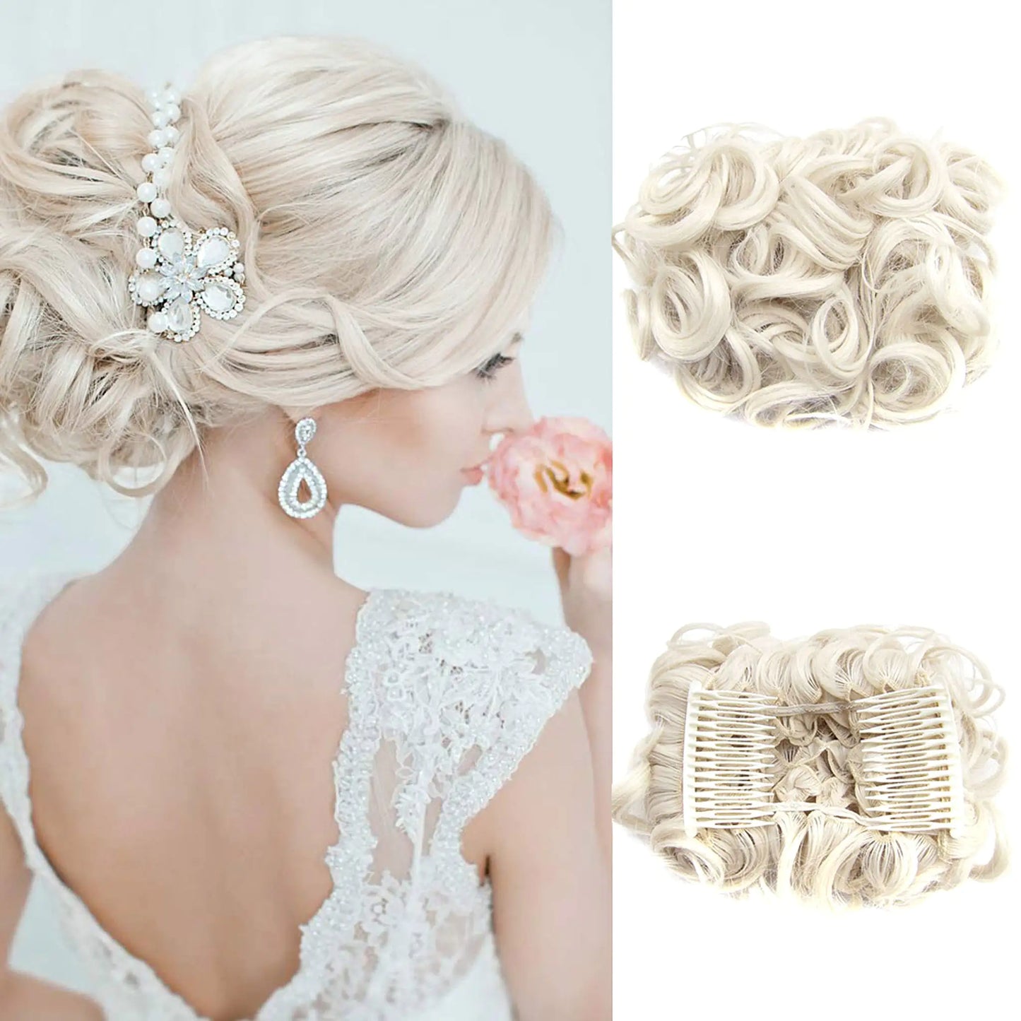 Universal Short Curls Extension Bun