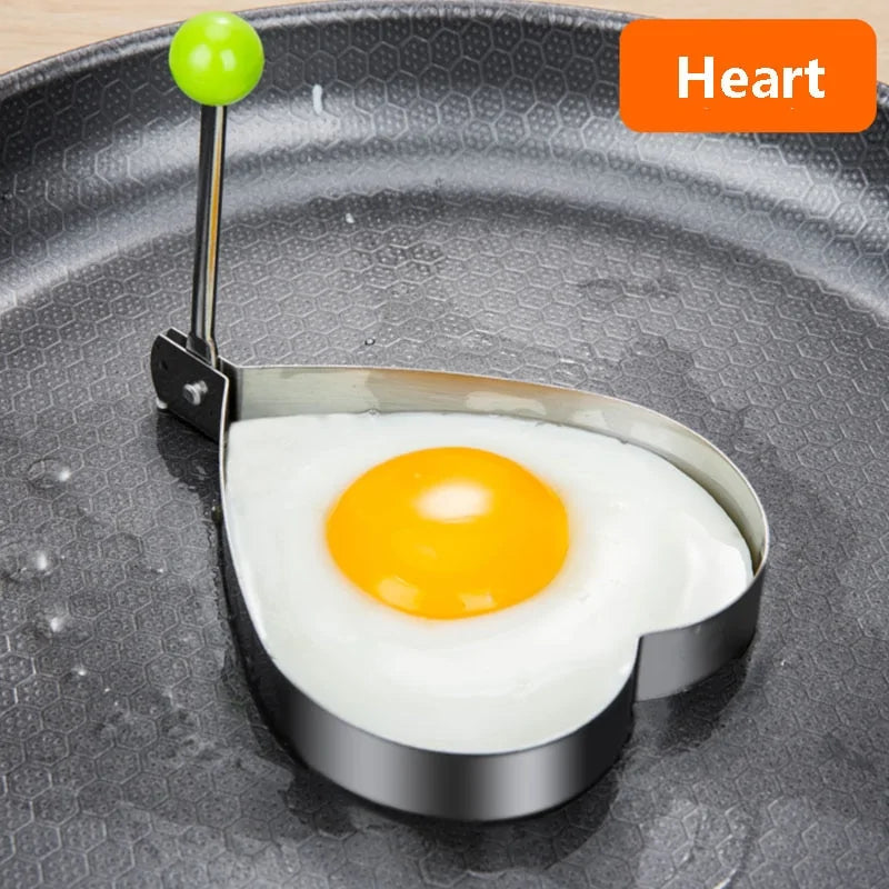 Universal Stainless Steel 5-Style Egg Shaper: Pancake, Omelette, and Mold Rings for Frying and Cooking