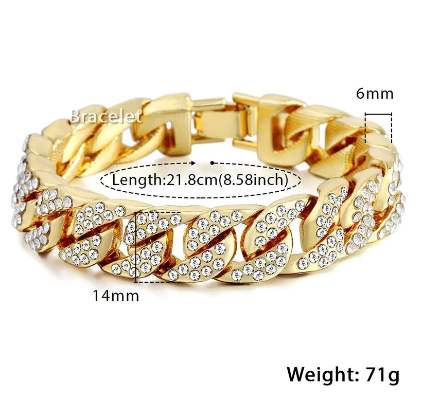 Universal Miami Gold Curb Cuban Bracelet