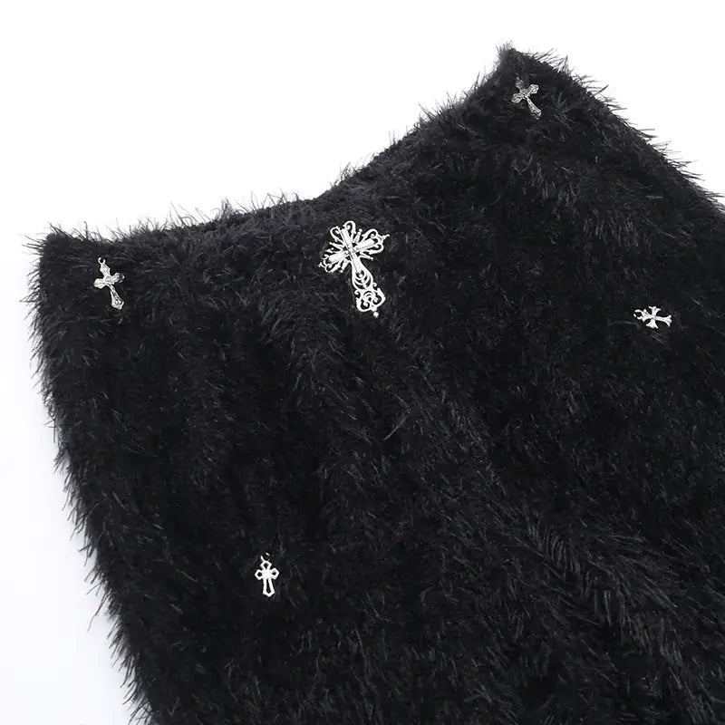 Universal Most Sacred Fuzzy Cross Charm Pants