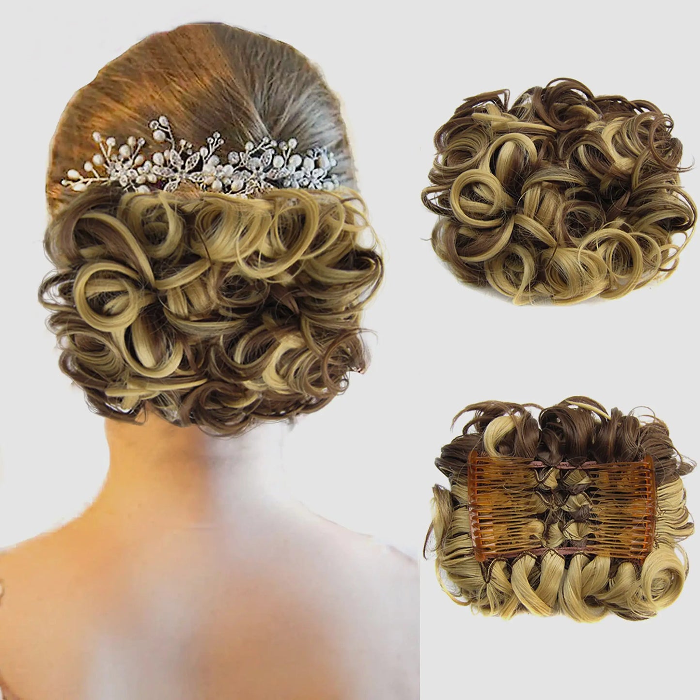 Universal Short Curls Extension Bun