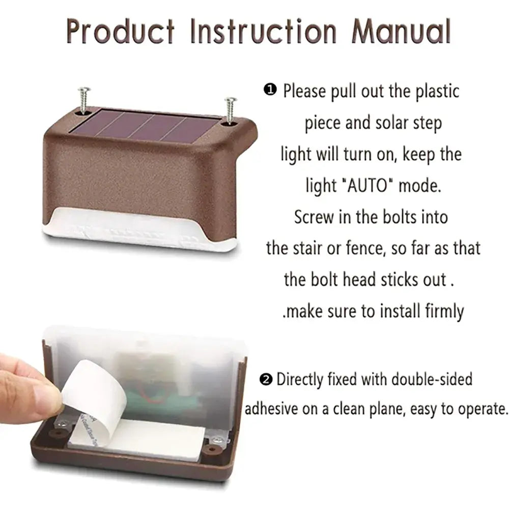 Universal Warm White LED Solar Step Lamp