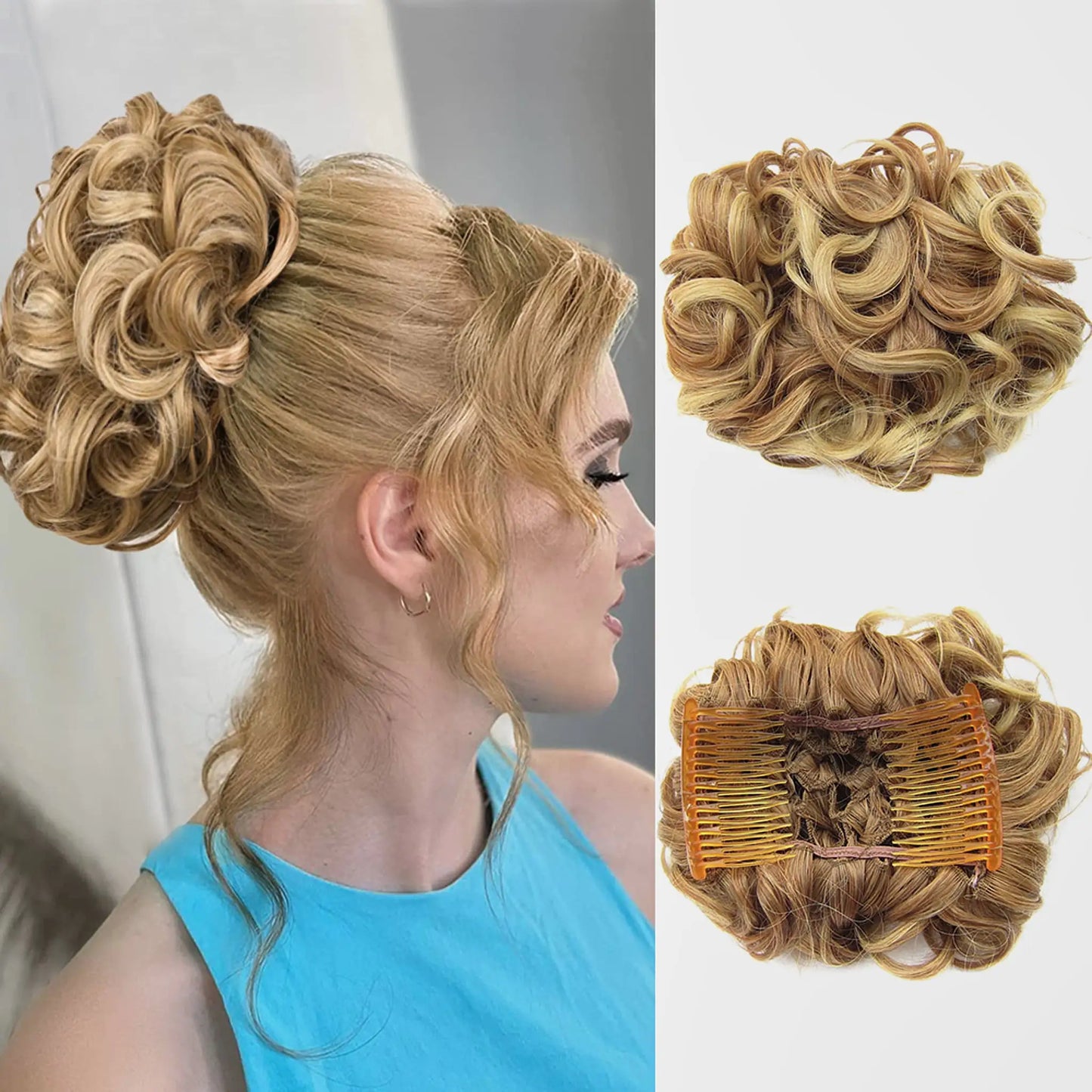 Universal Short Curls Extension Bun