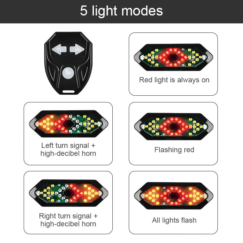 Bike Turn Signals Rear Light with Horn