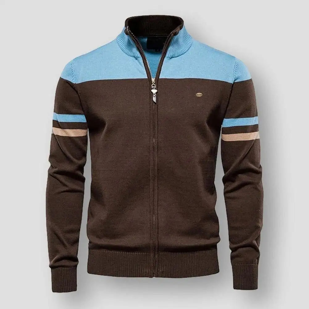 Zipper Turtleneck Cardigan