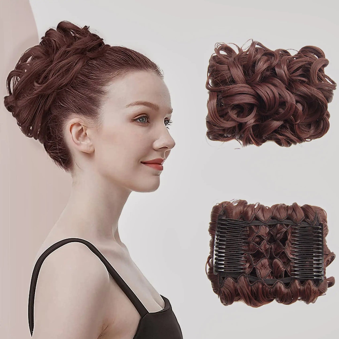 Universal Short Curls Extension Bun