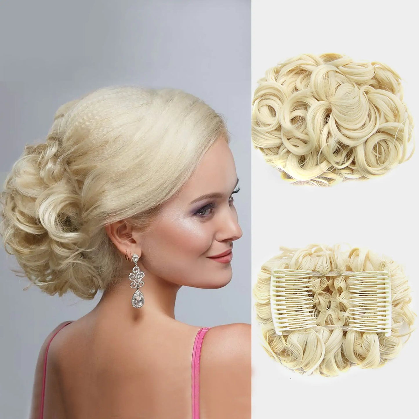 Universal Short Curls Extension Bun