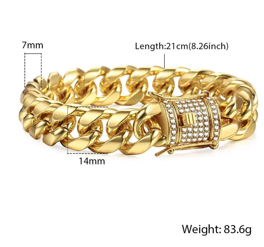Universal Miami Gold Curb Cuban Bracelet