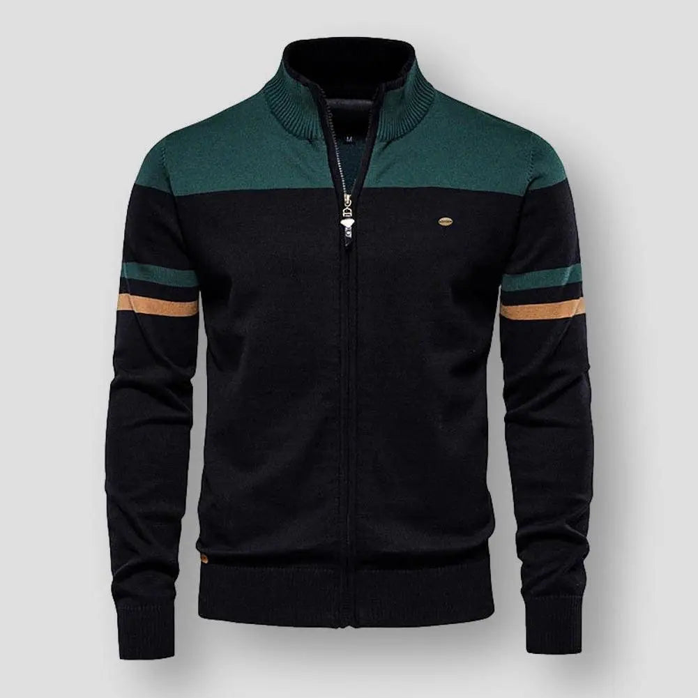 Zipper Turtleneck Cardigan