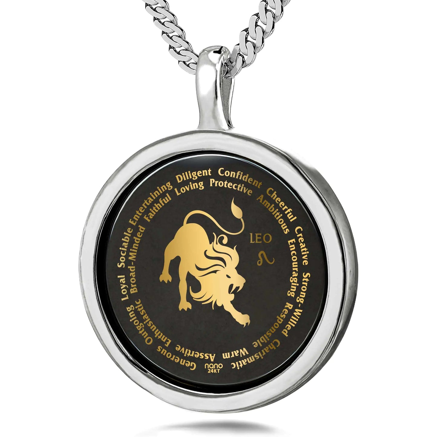 Universal Leo Necklaces for Lovers of the Zodiac 24k Gold Inscribed