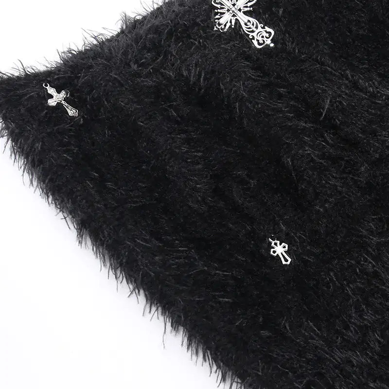 Universal Most Sacred Fuzzy Cross Charm Pants