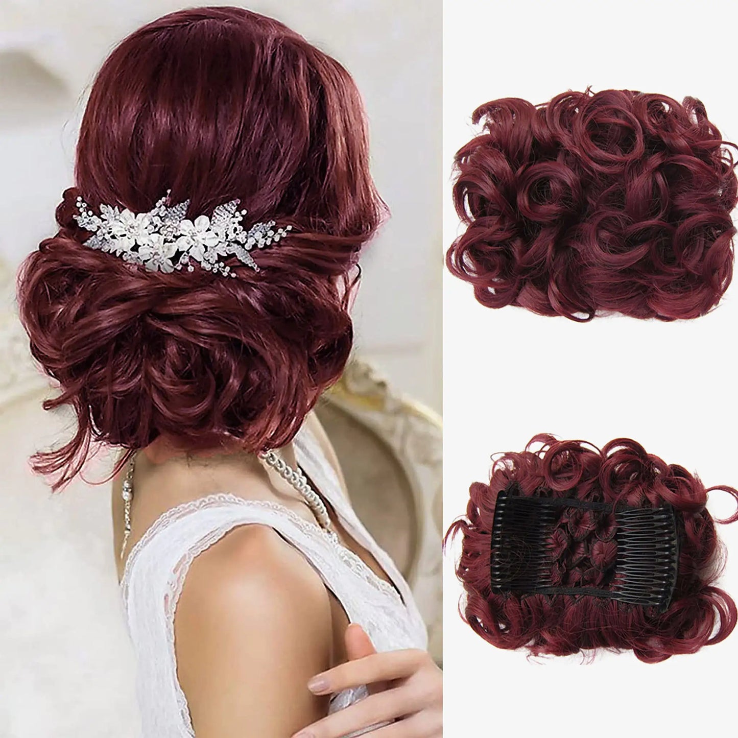 Universal Short Curls Extension Bun