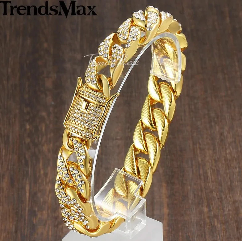 Universal Miami Gold Curb Cuban Bracelet