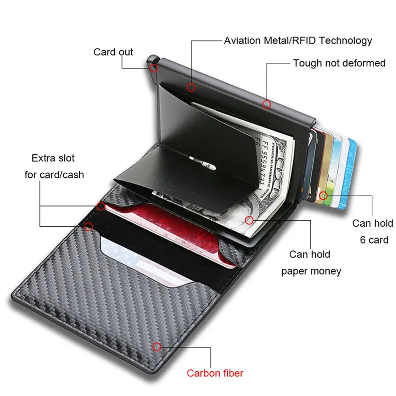 Universal Carbon Fiber Credit Card Holder