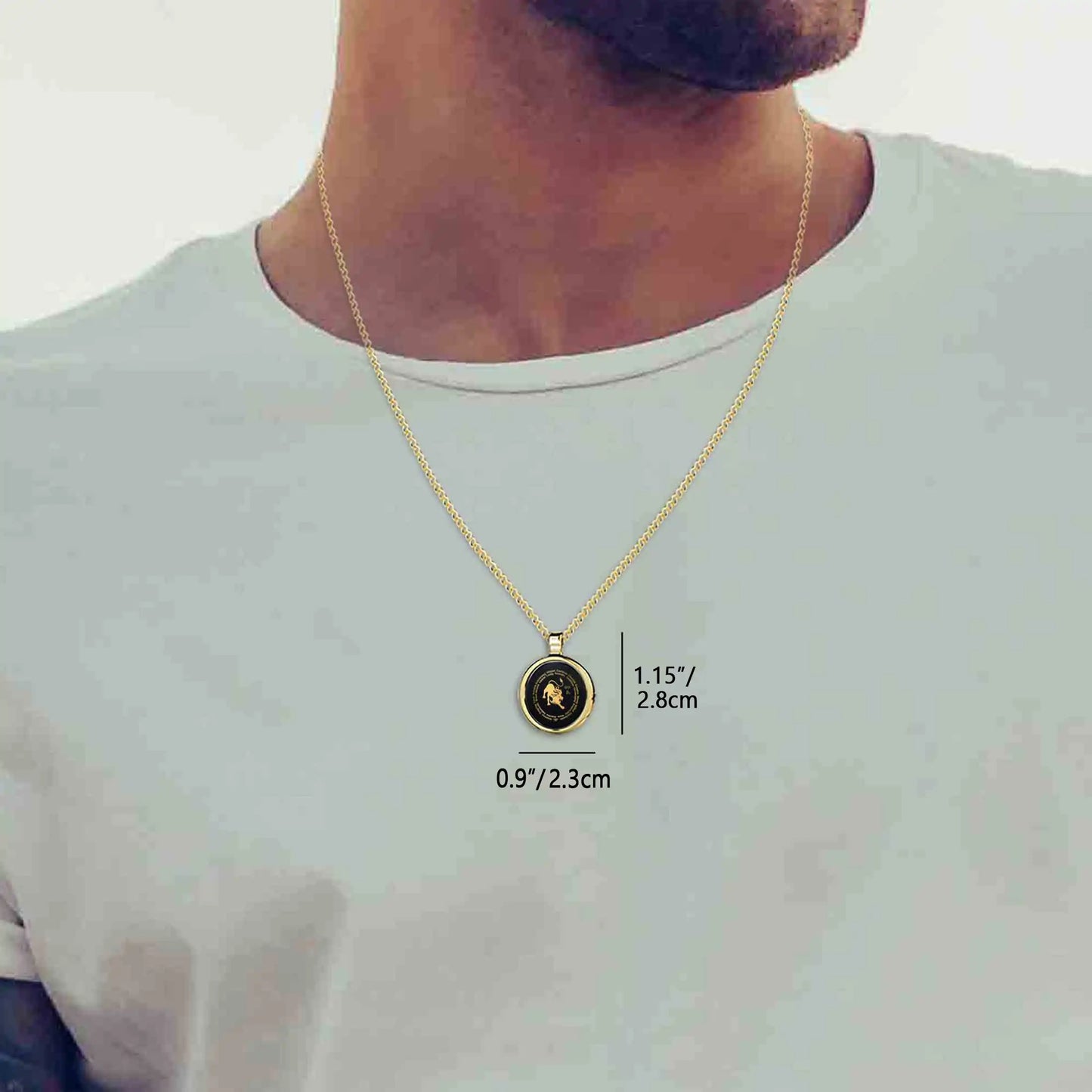 Universal Leo Necklaces for Lovers of the Zodiac 24k Gold Inscribed