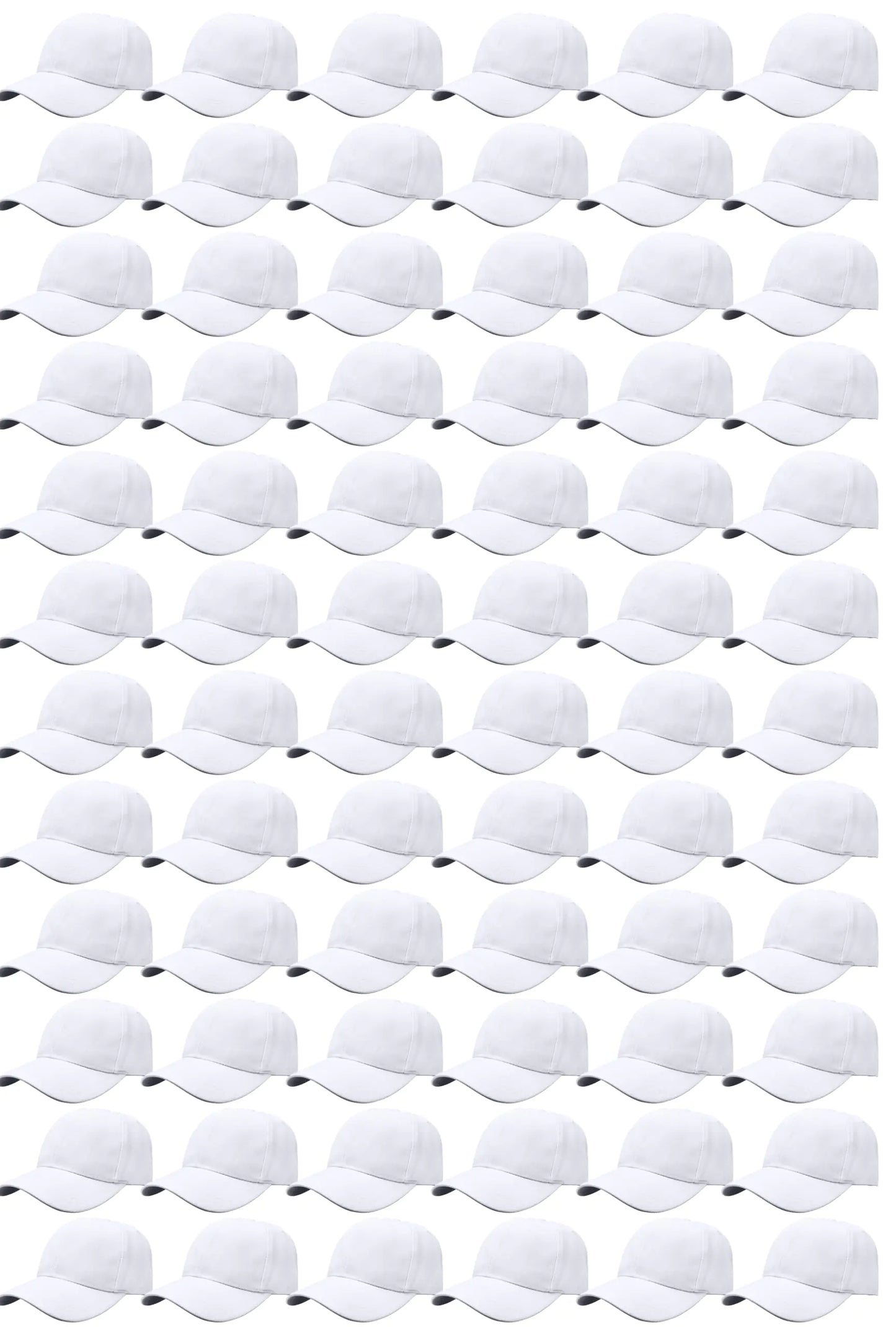 Gelante Bulk Plain Blank Baseball Caps Adjustable Back Strap. 001-White-72PC
