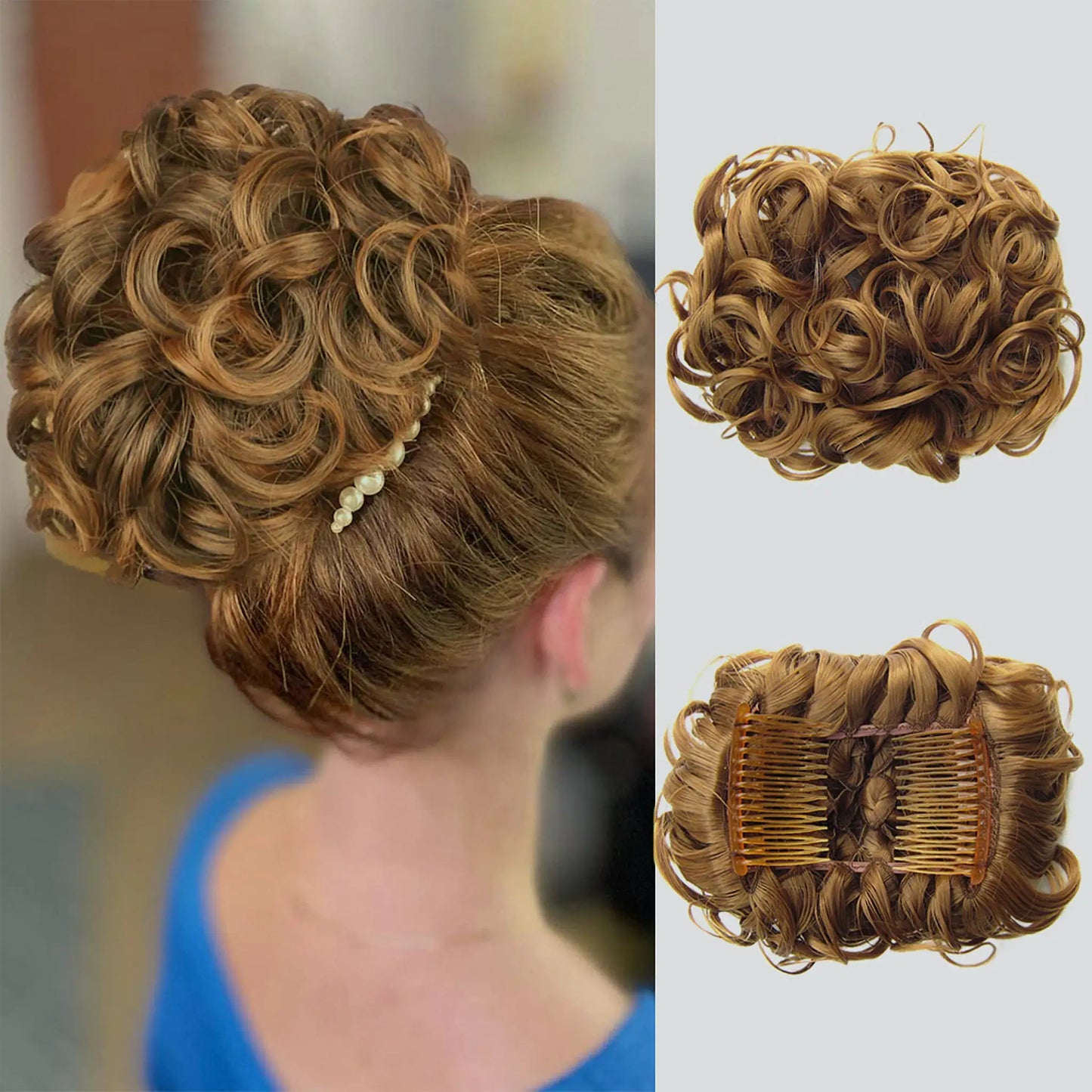 Universal Short Curls Extension Bun