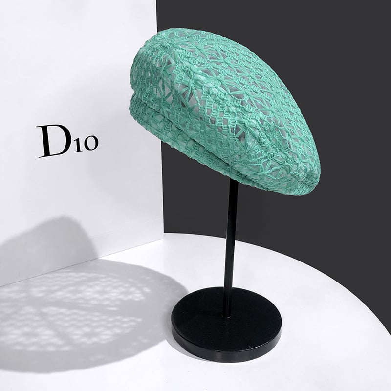 Fashionable Women's Woven Hollow Beret Hat