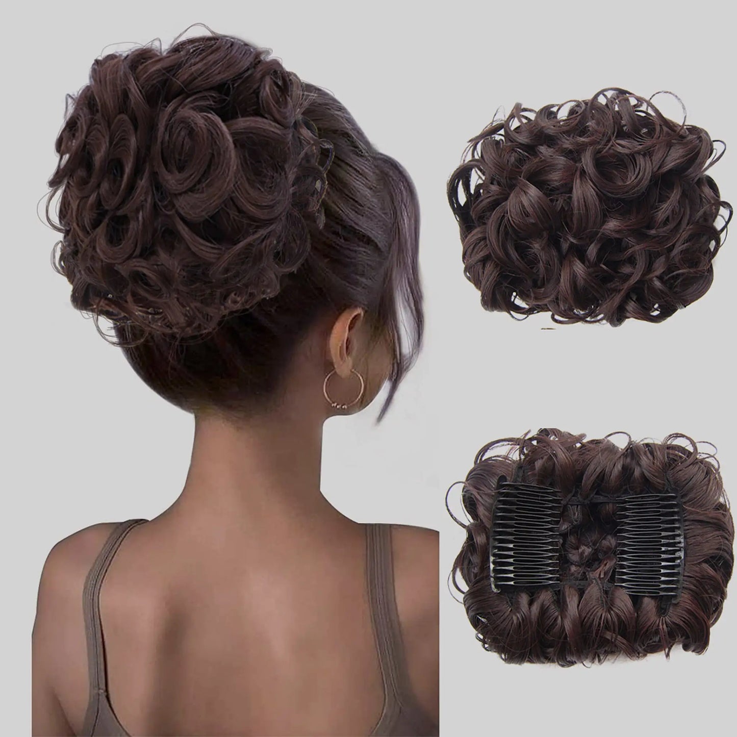 Universal Short Curls Extension Bun