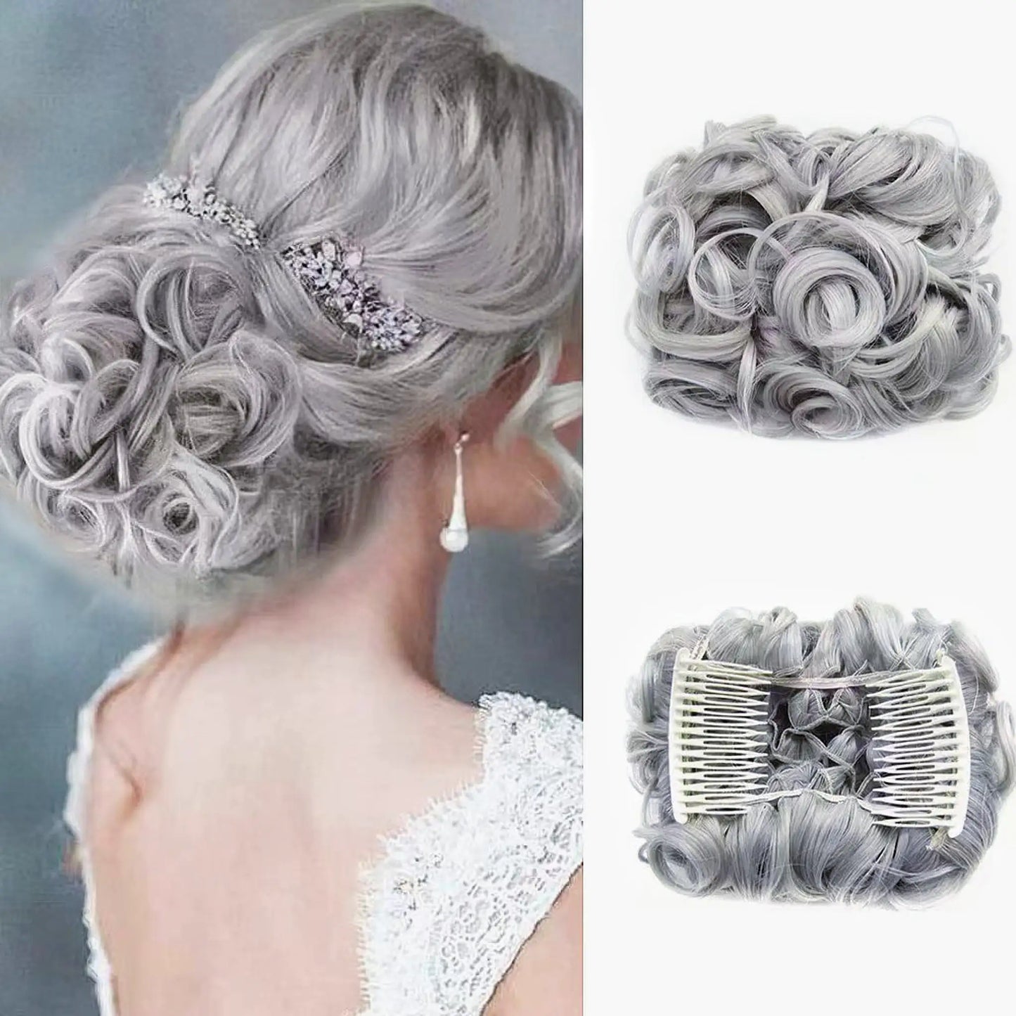 Universal Short Curls Extension Bun