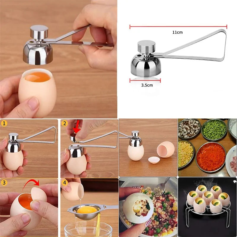 Universal Stainless Steel 5-Style Egg Shaper: Pancake, Omelette, and Mold Rings for Frying and Cooking