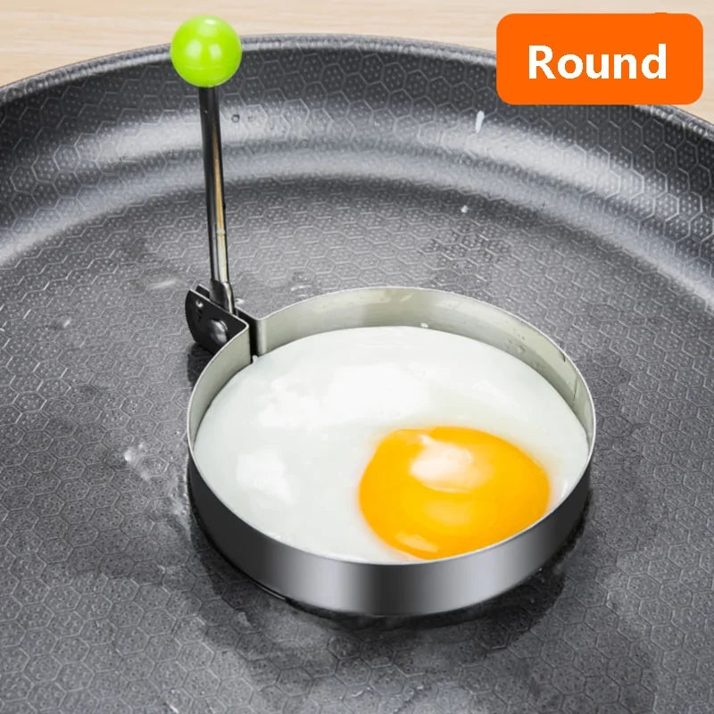 Universal Stainless Steel 5-Style Egg Shaper: Pancake, Omelette, and Mold Rings for Frying and Cooking