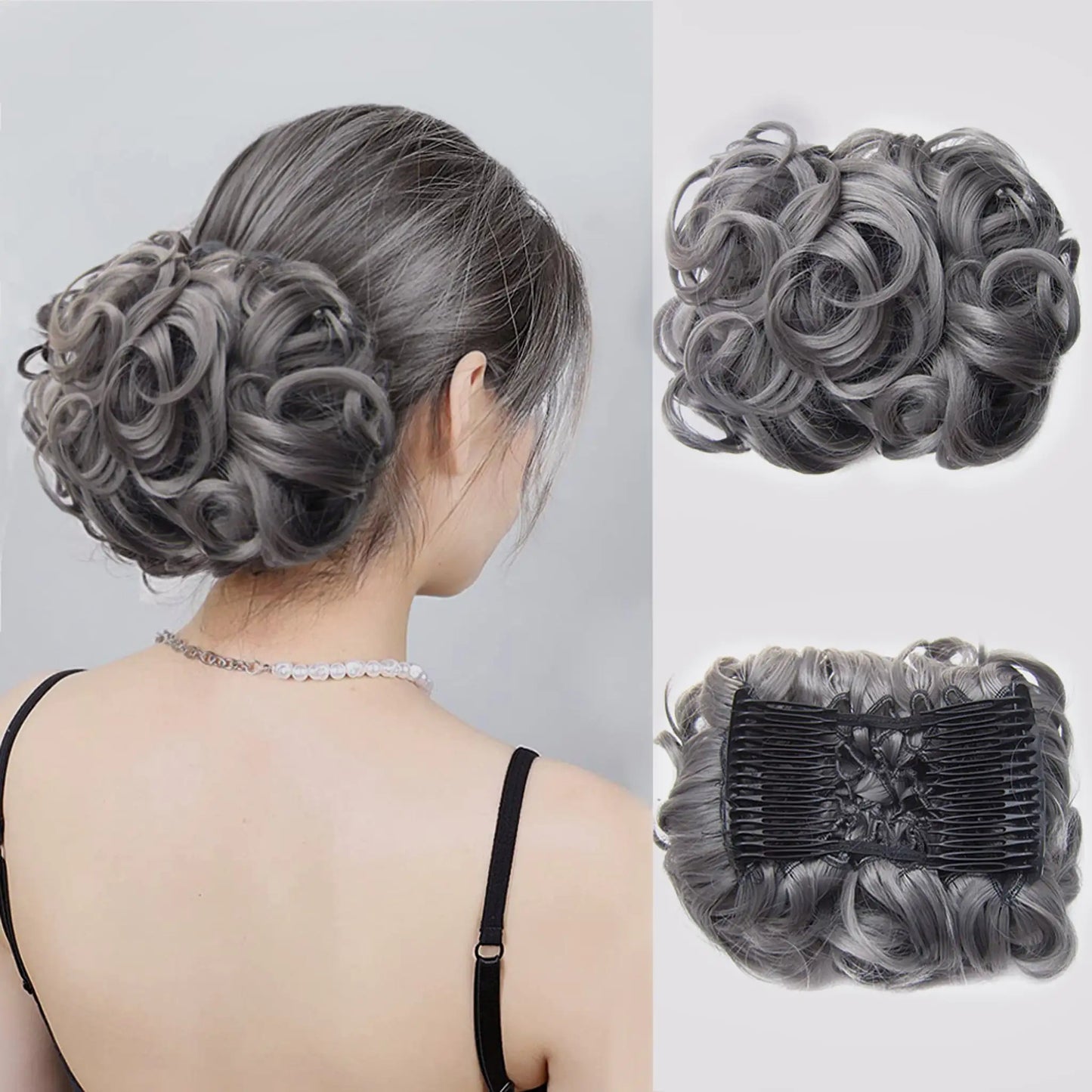 Universal Short Curls Extension Bun