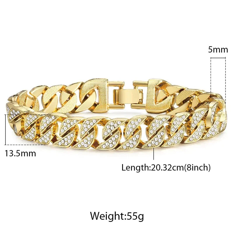 Universal Miami Gold Curb Cuban Bracelet