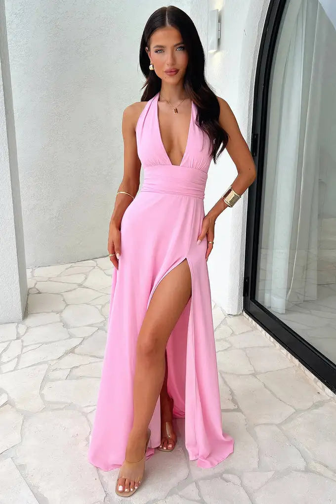 Universal Slim Lace Up Evening Dress