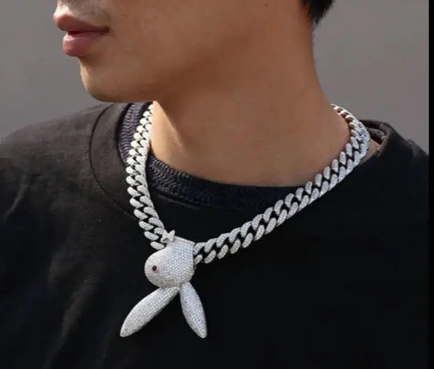Universal Play Boy Bunny Pendant Miami Cuban Chain