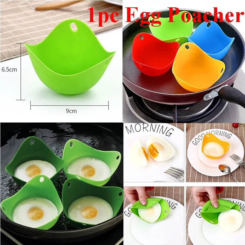 Universal Stainless Steel 5-Style Egg Shaper: Pancake, Omelette, and Mold Rings for Frying and Cooking