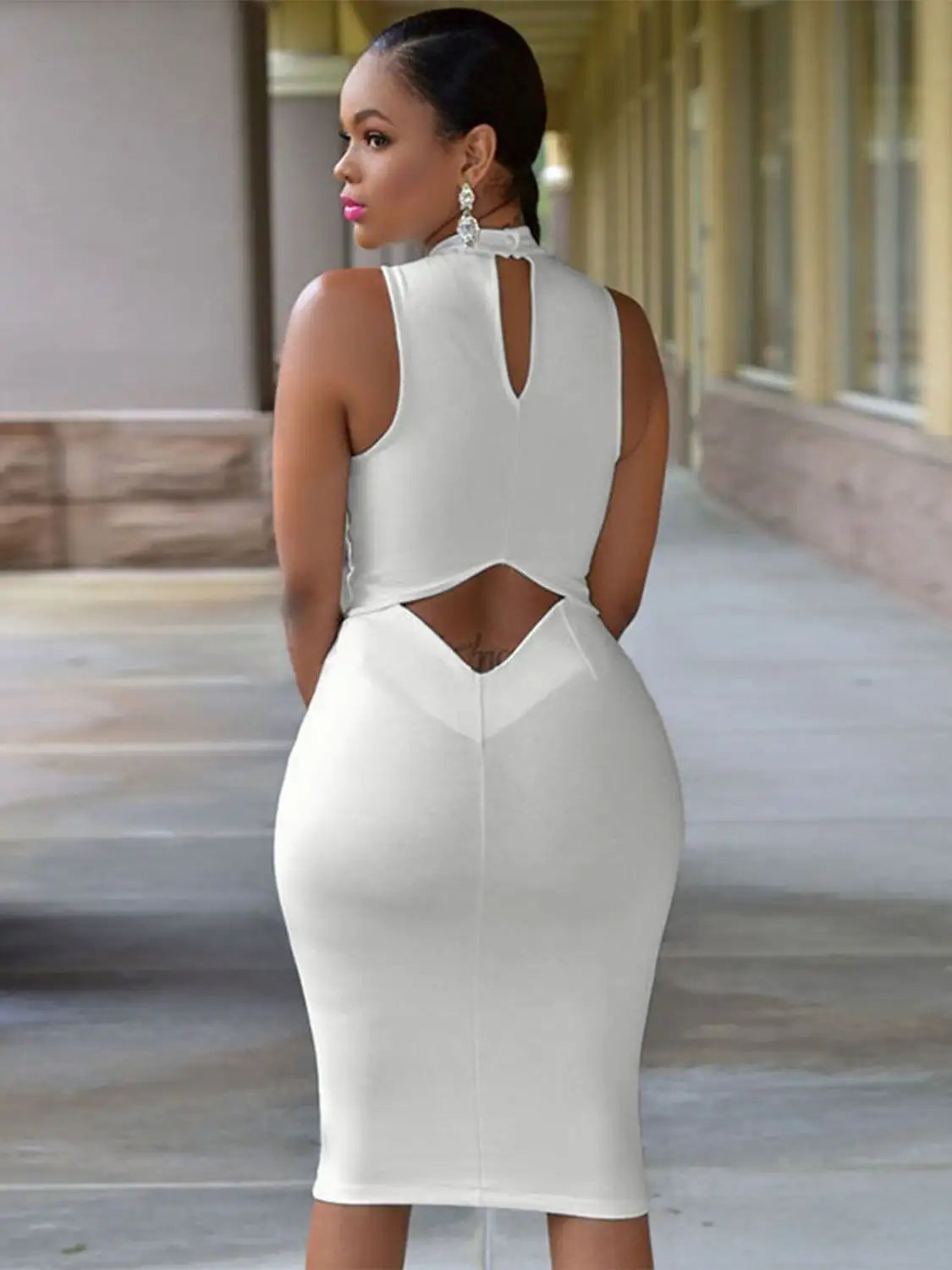 Universal Cutout Mock Neck Sleeveless Dress