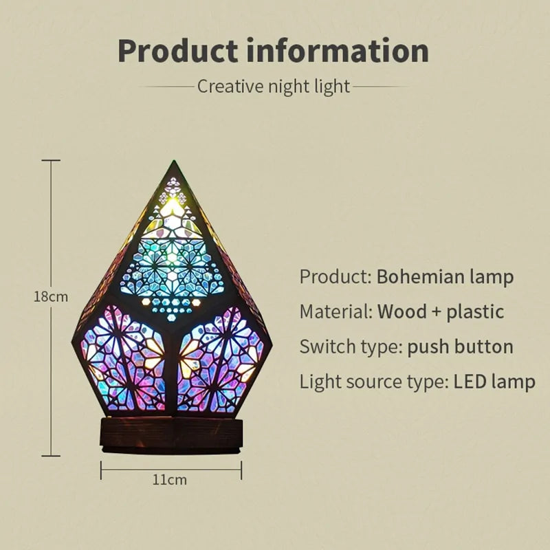 Wooden LED Projection Night Lamp