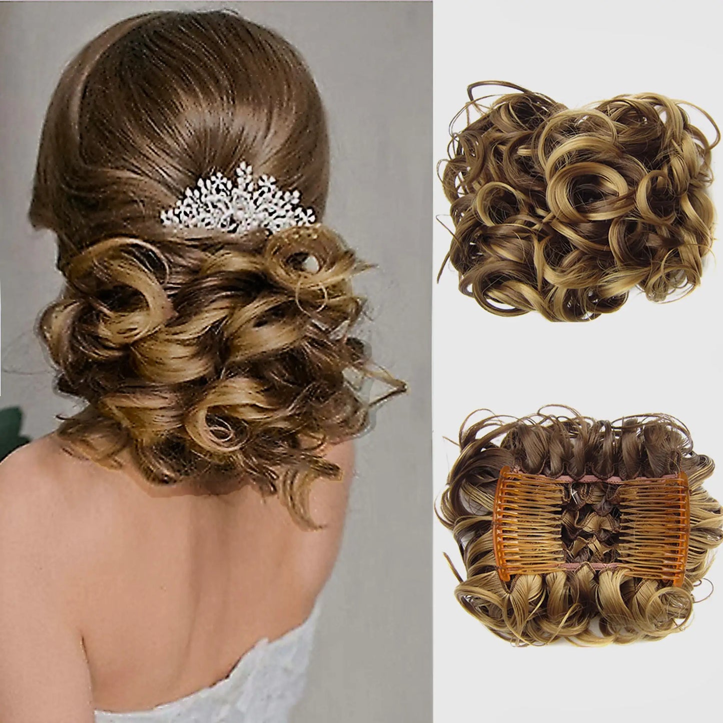 Universal Short Curls Extension Bun