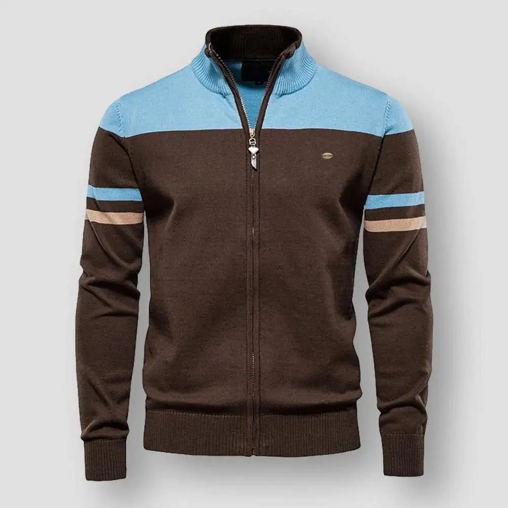 Zipper Turtleneck Cardigan