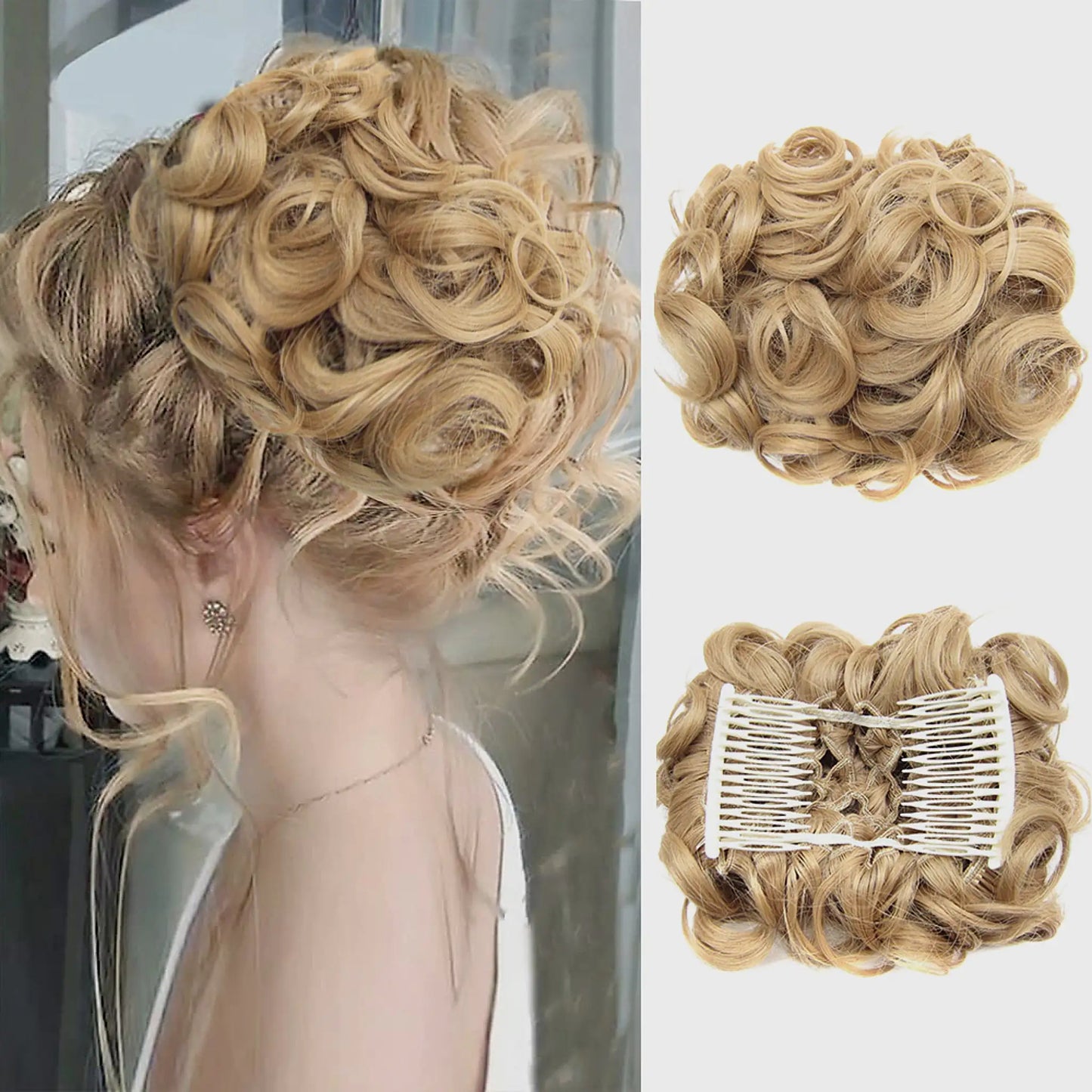 Universal Short Curls Extension Bun
