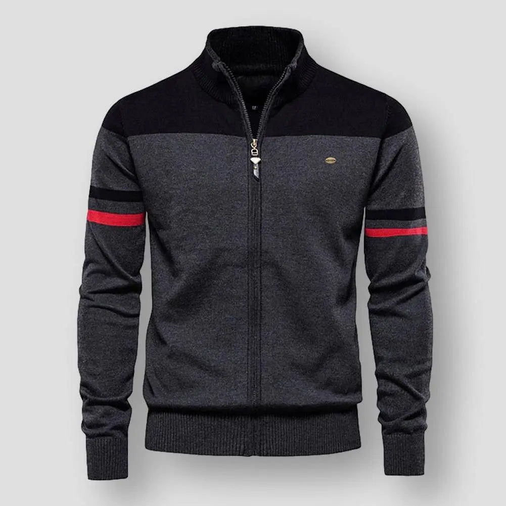 Zipper Turtleneck Cardigan