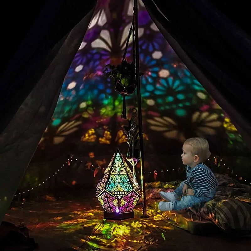 Wooden LED Projection Night Lamp
