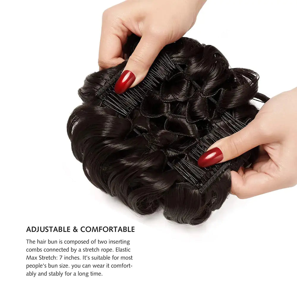 Universal Short Curls Extension Bun