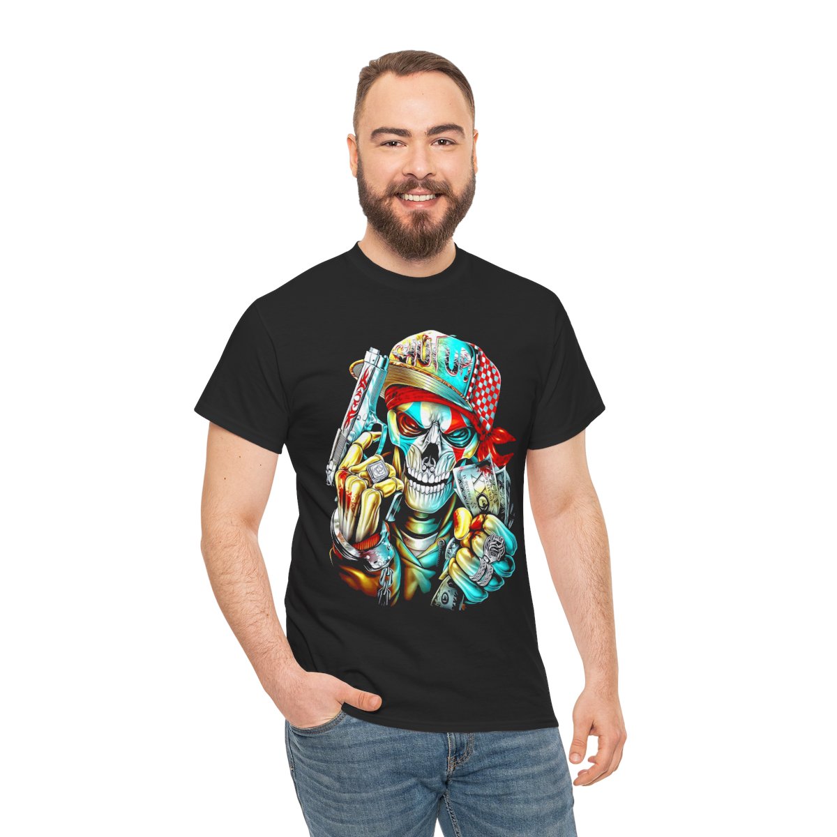Skull Money Streetwear Graphic T-Shirt – Urban Gangster Style Tee