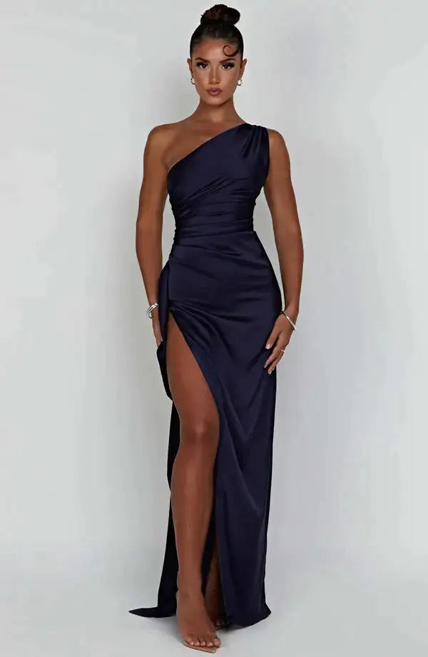 Universal Satin One-Shoulder Sexy Prom Dresses