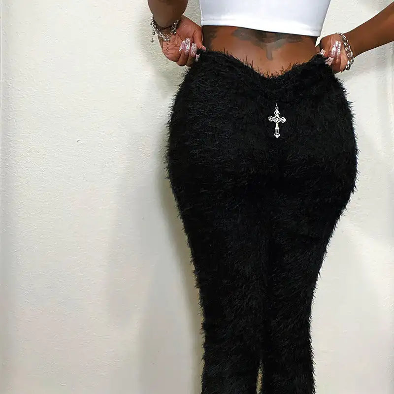 Universal Most Sacred Fuzzy Cross Charm Pants